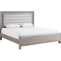 asher gray natural queen upholstered bed   