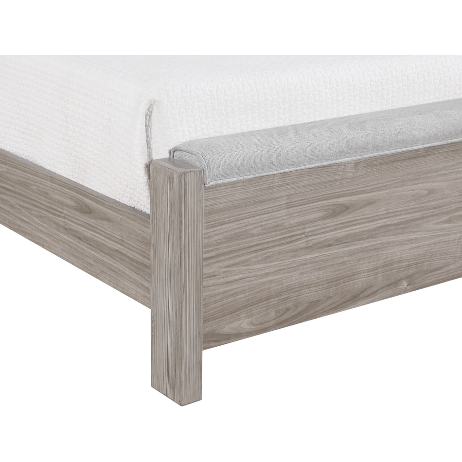 asher gray natural queen upholstered bed   