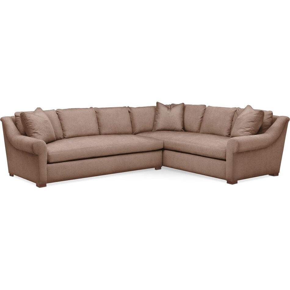 asher light brown  pc sectional with left facing sofa   