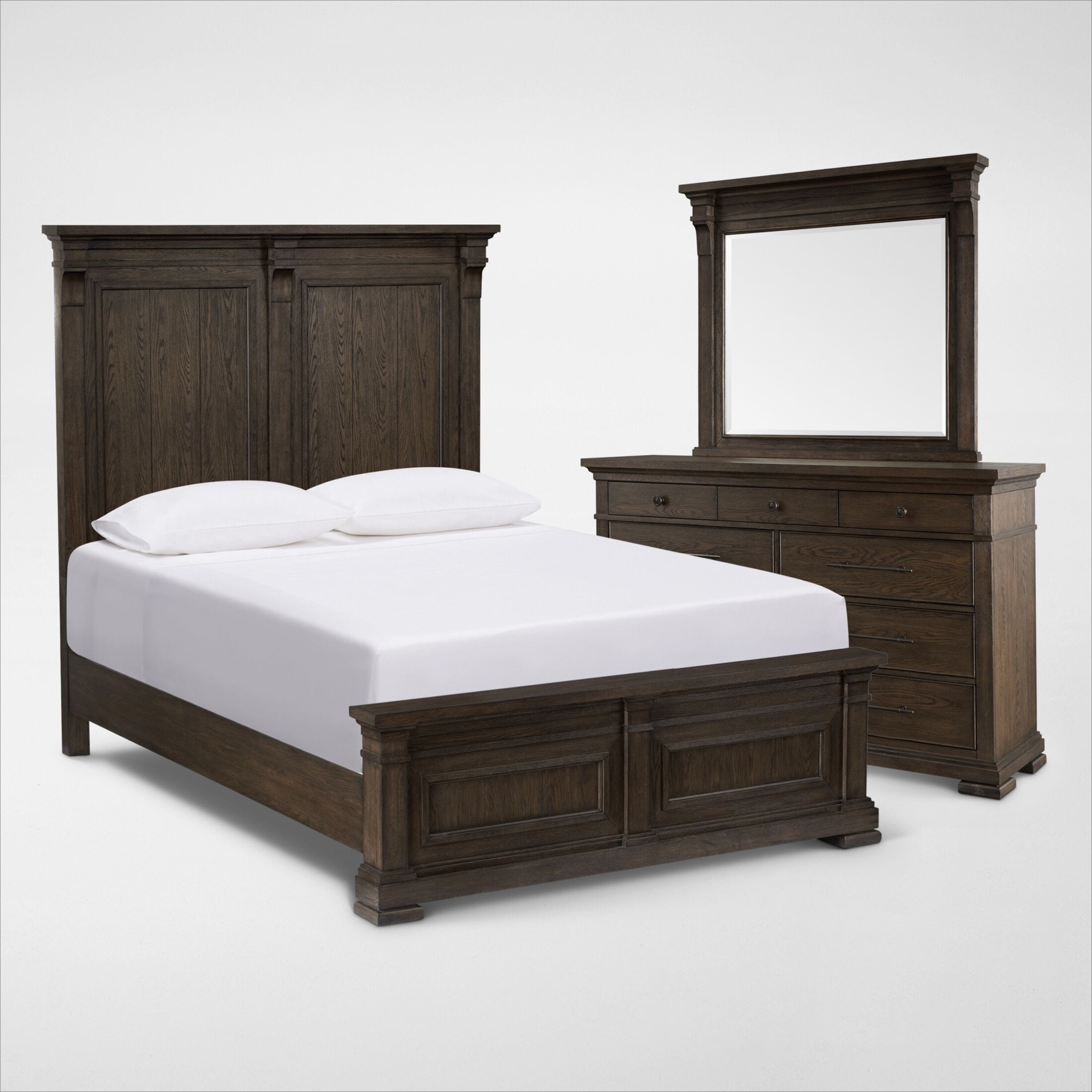 Asheville 5Piece King Panel Bedroom Set with Dresser and Mirror
