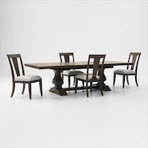 asheville dining dark brown  pc dining room   