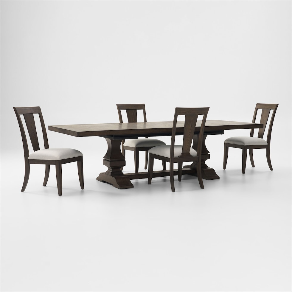 asheville dining dark brown  pc dining room   