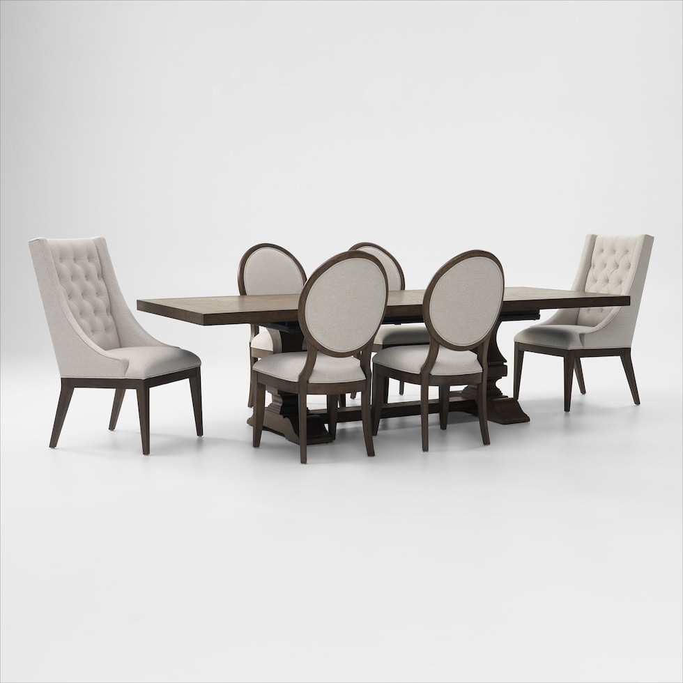 asheville dining dark brown  pc dining room   