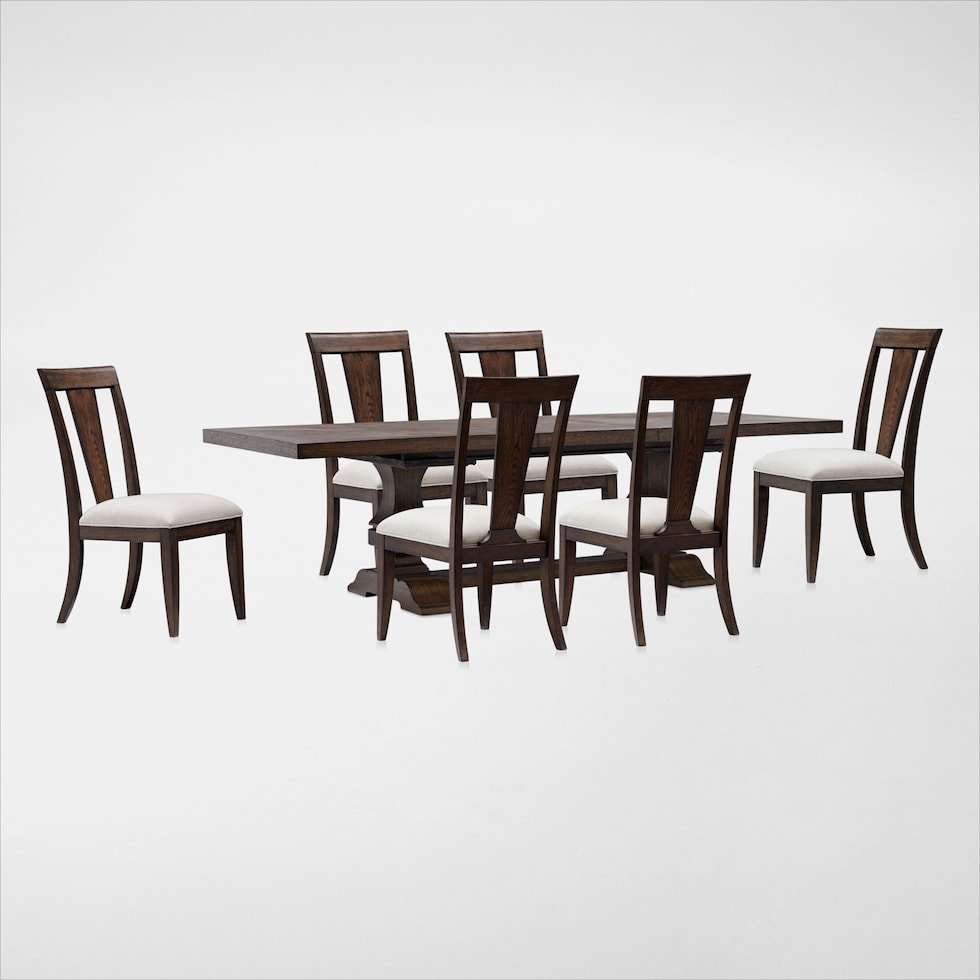 asheville dining dark brown  pc dining room web   