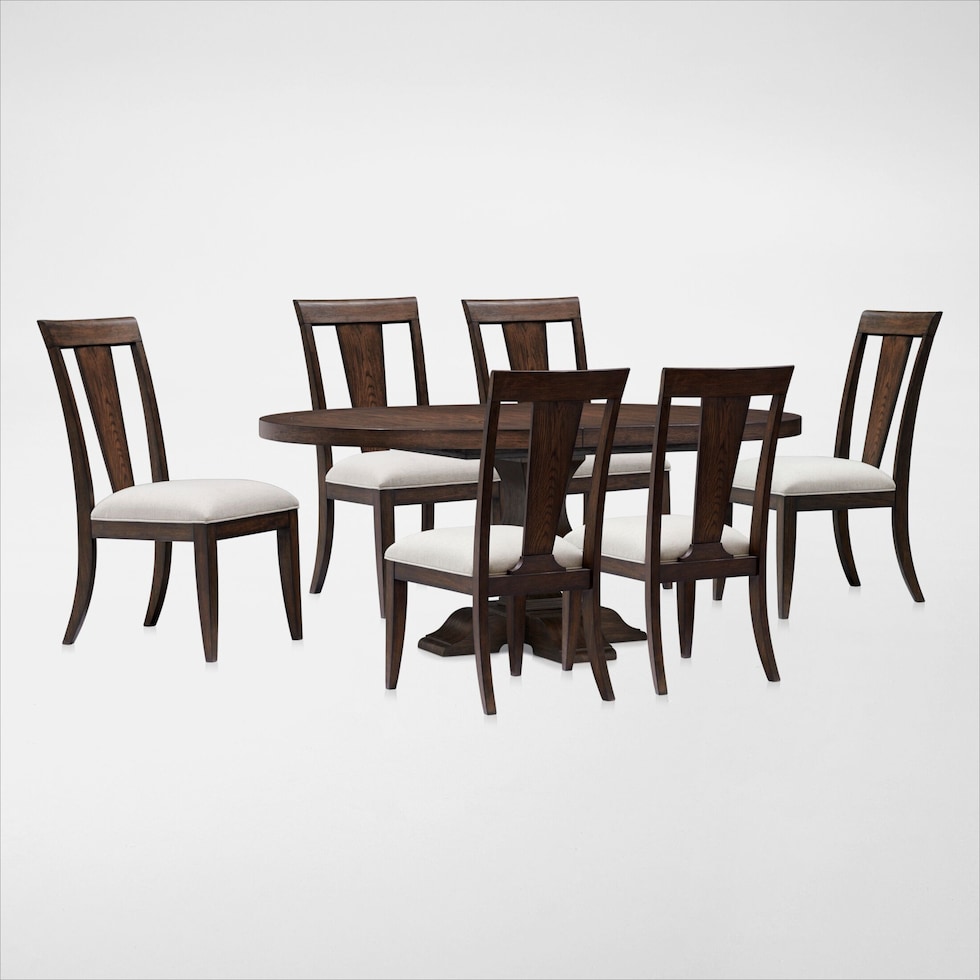 asheville dining dark brown  pc dining room web   