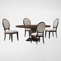 asheville dining dark brown  pc dining room web   