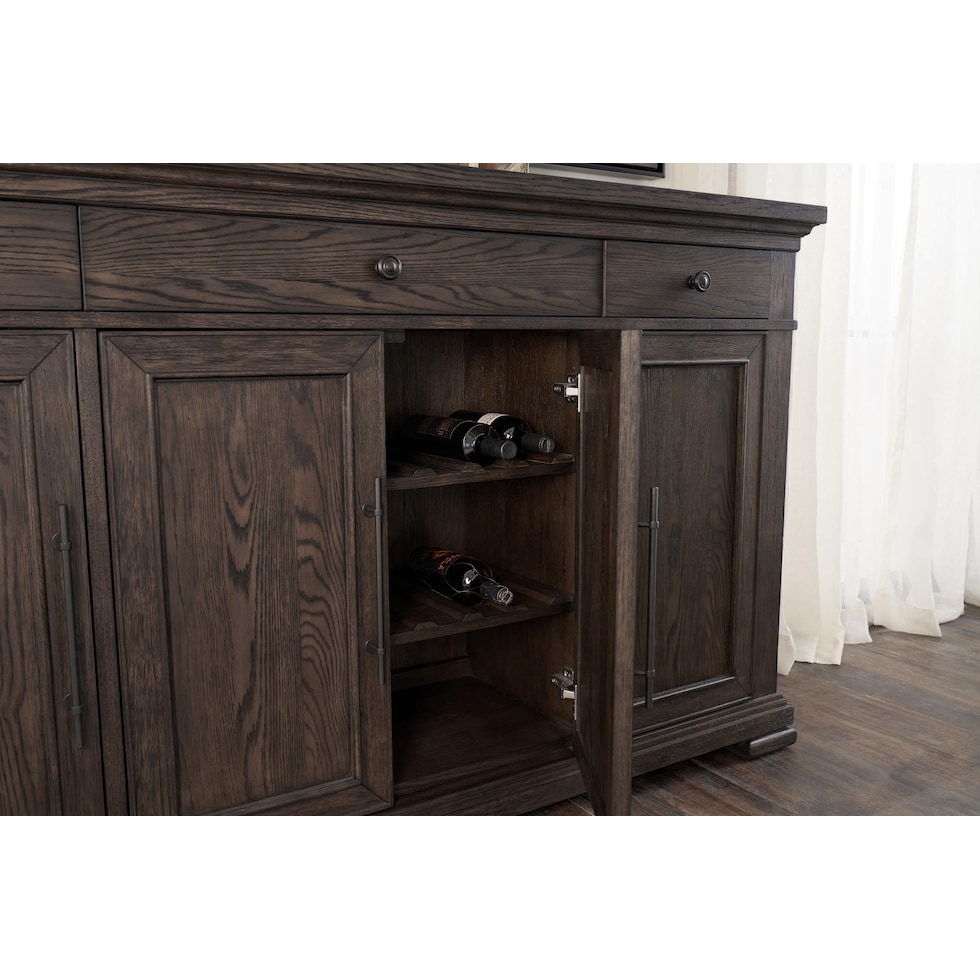 asheville dining dark brown buffet   