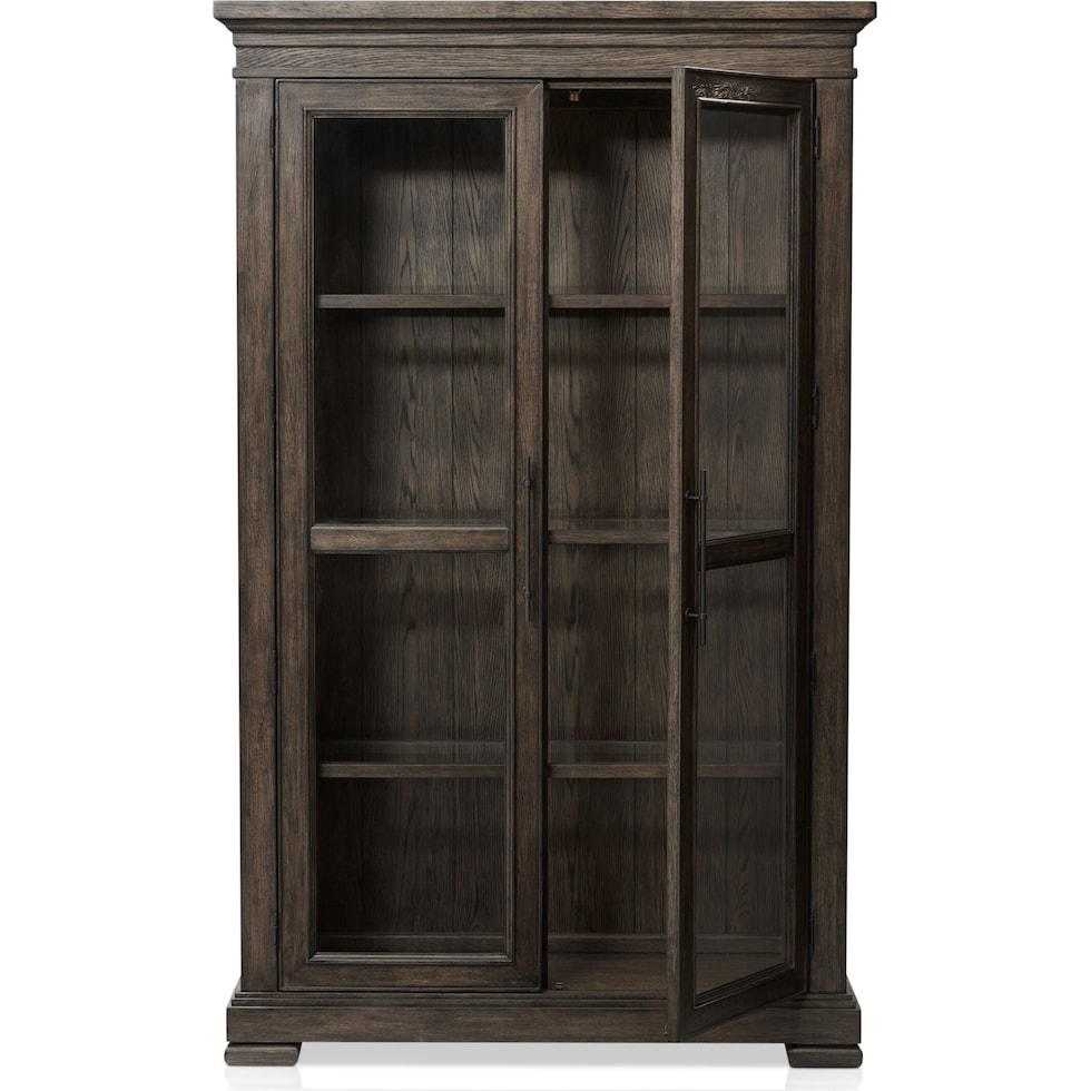 asheville dining dark brown curio   