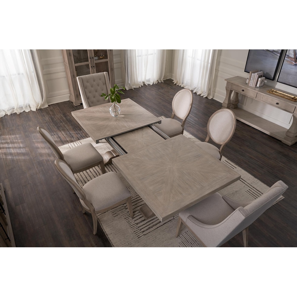 asheville dining light brown  pc dining room   
