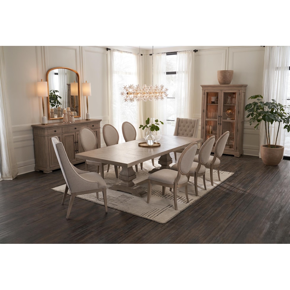 asheville dining light brown  pc dining room   