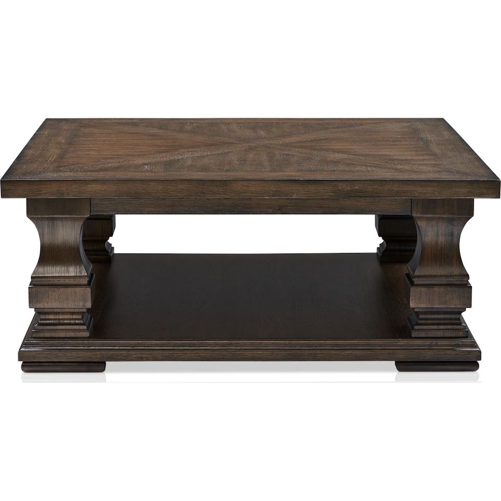 asheville tables dark brown coffee table   