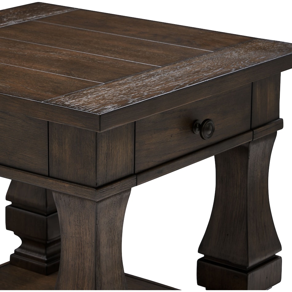 asheville tables dark brown end table   