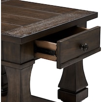 asheville tables dark brown end table   