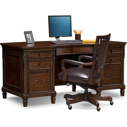 Ashland Executive Desk and Chair Set