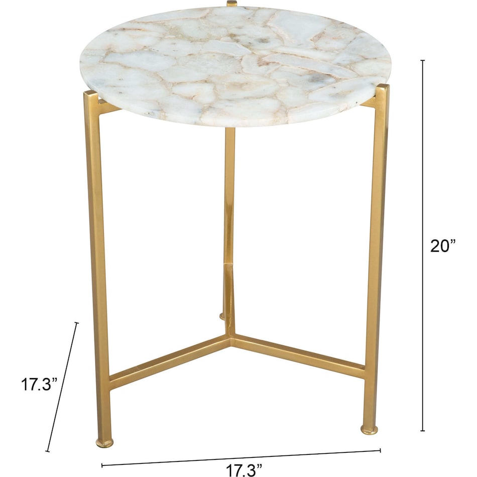 ashton white gold side table   
