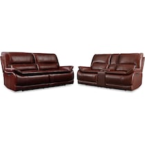 aston dark brown  pc power reclining living room   