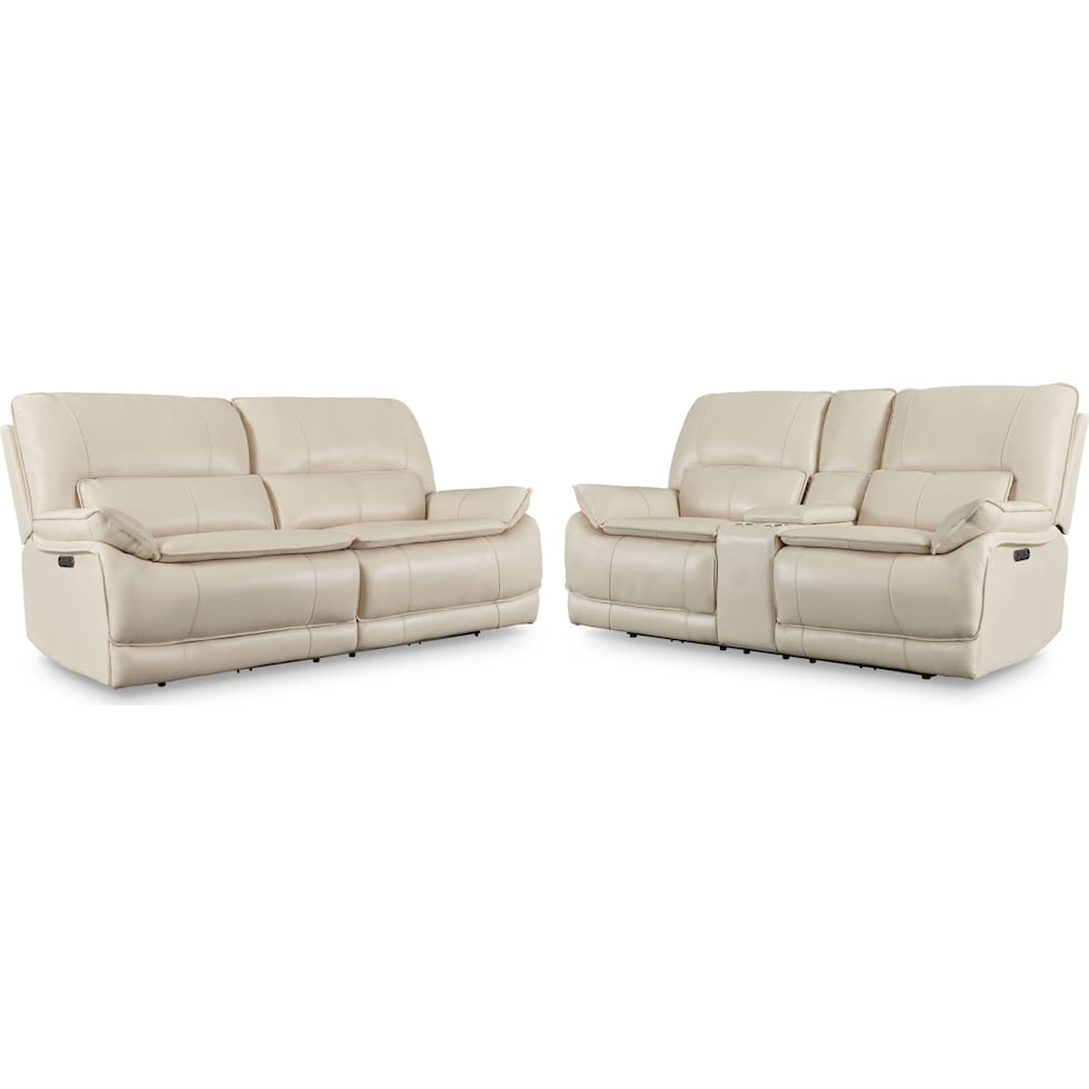 aston white  pc power reclining living room   
