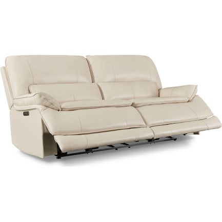 Aston Dual Power Reclining Sofa, Macy’s White Leather Sofa
