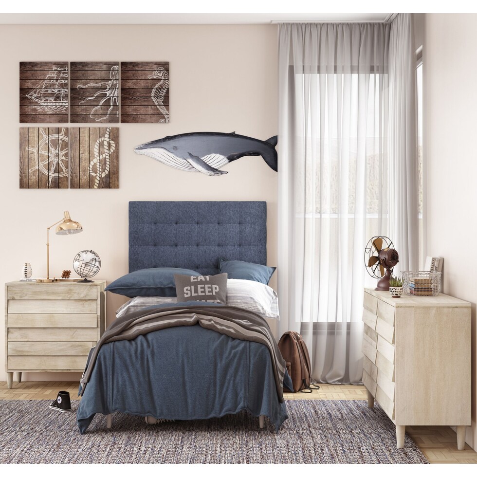astrid blue twin headboard   