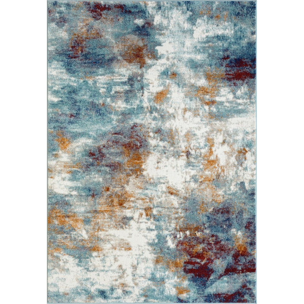 atarah blue orange area rug  x    