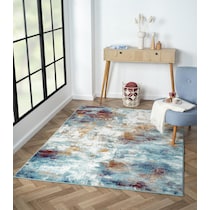 atarah blue orange area rug  x    