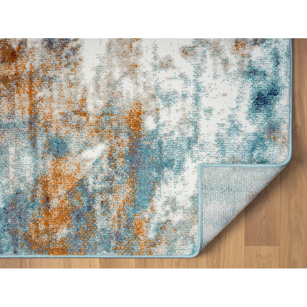 atarah blue orange area rug  x    