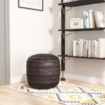 atherton black ottoman   