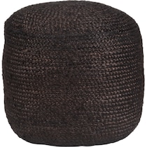 atherton black ottoman   