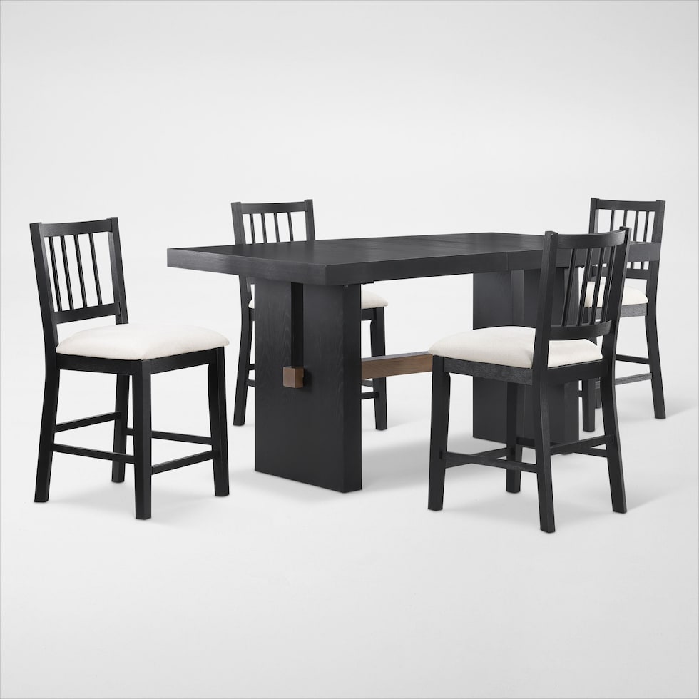 auburn dining black  pc counter height dining room   