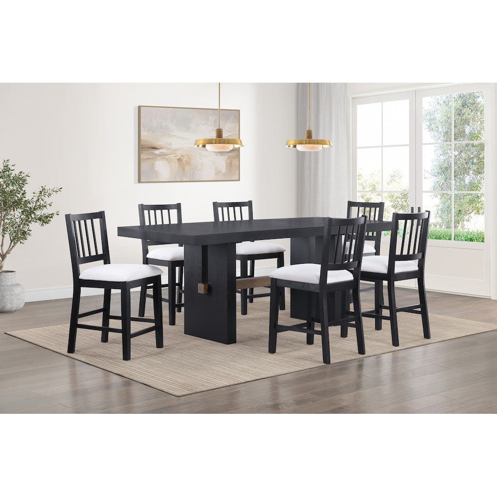 auburn dining black  pc counter height dining room   