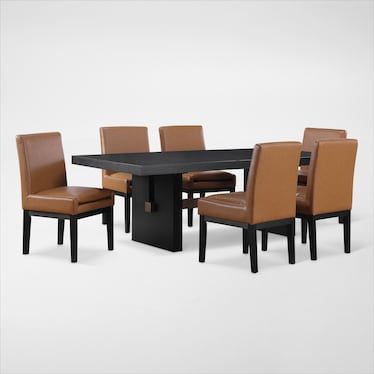 Auburn Dining Table and 6 Host Chairs