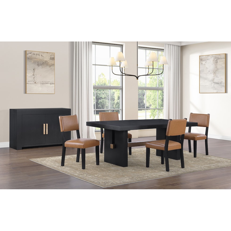 auburn dining black dining table   