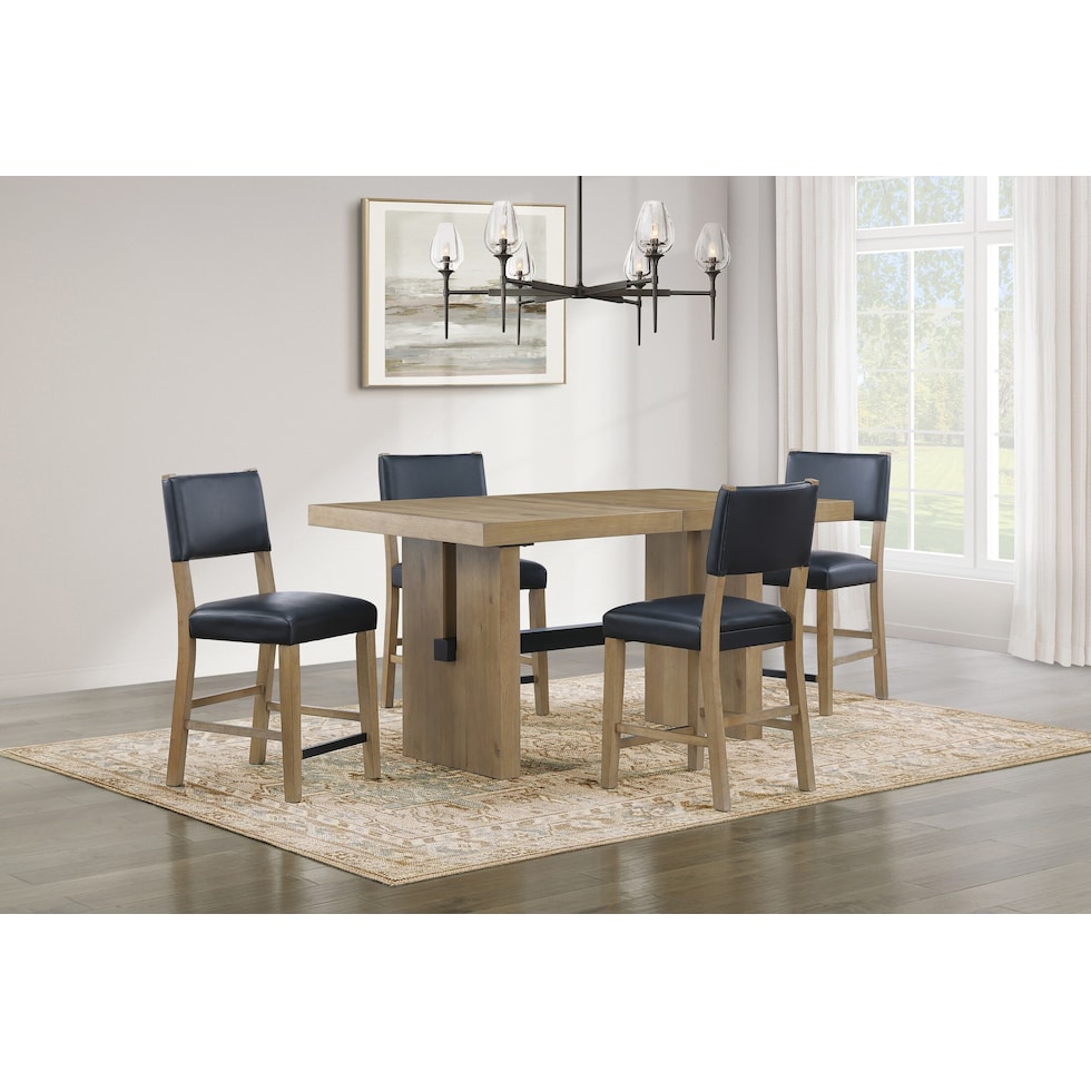 auburn dining black natural legs counter height stool   