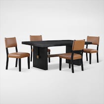 auburn dining light brown black legs  pc dining room   