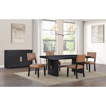 auburn dining light brown black legs  pc dining room   