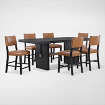 auburn dining light brown black legs  pc counter height dining room   