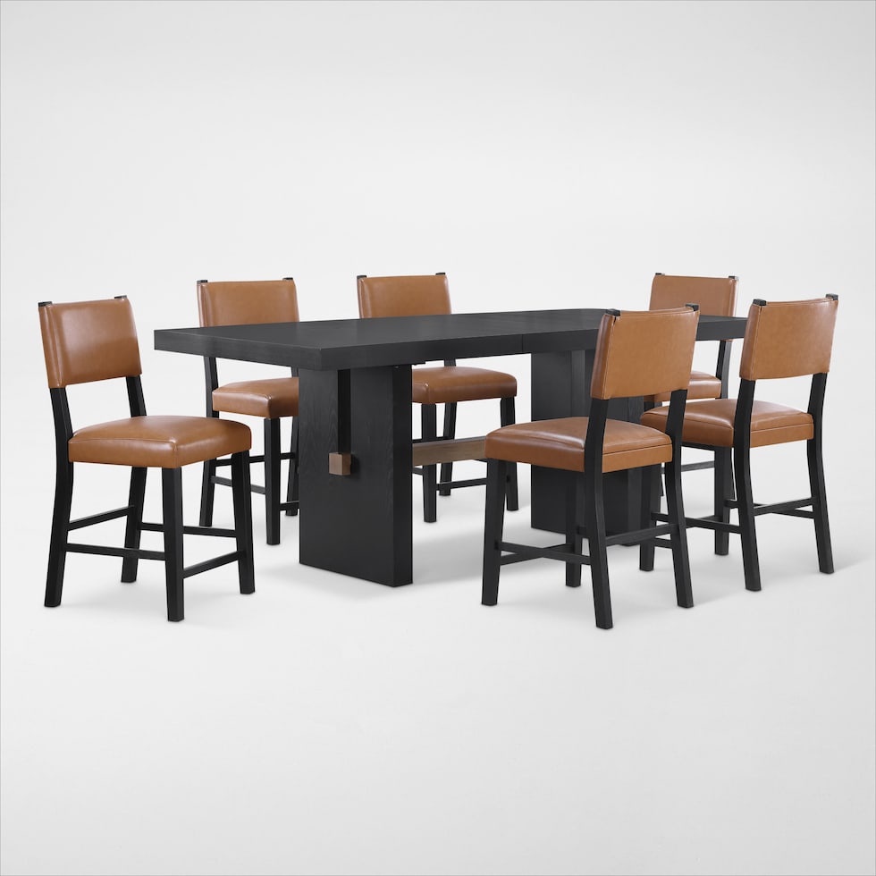 auburn dining light brown black legs  pc counter height dining room   