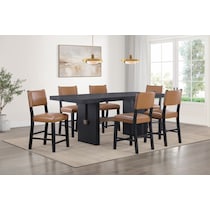 auburn dining light brown black legs  pc counter height dining room   