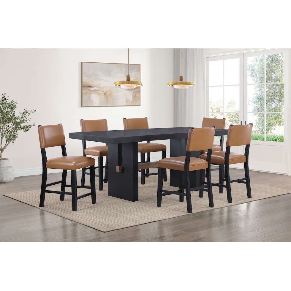 auburn dining light brown black legs  pc counter height dining room   