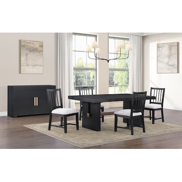 Auburn Spindle-Back Dining Chair - White/Black Legs