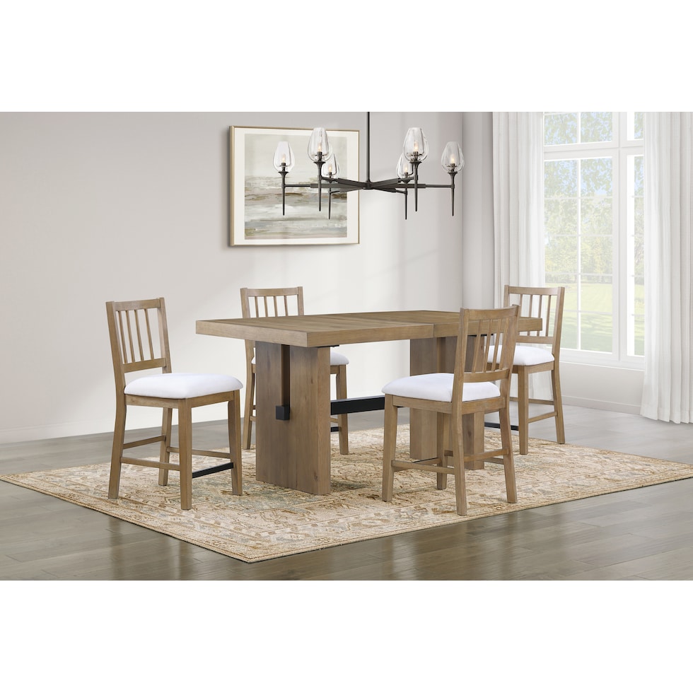 auburn dining white natural legs  pc counter height dining room   
