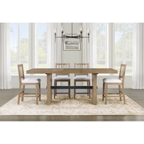 auburn dining white natural legs  pc counter height dining room   