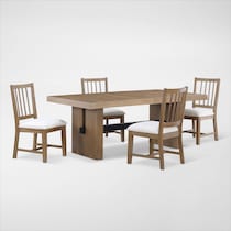 auburn dining white natural legs  pc dining room   