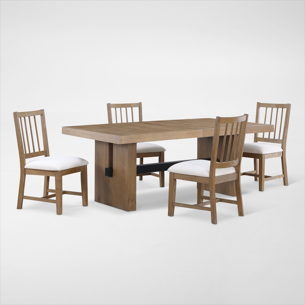 auburn dining white natural legs  pc dining room   
