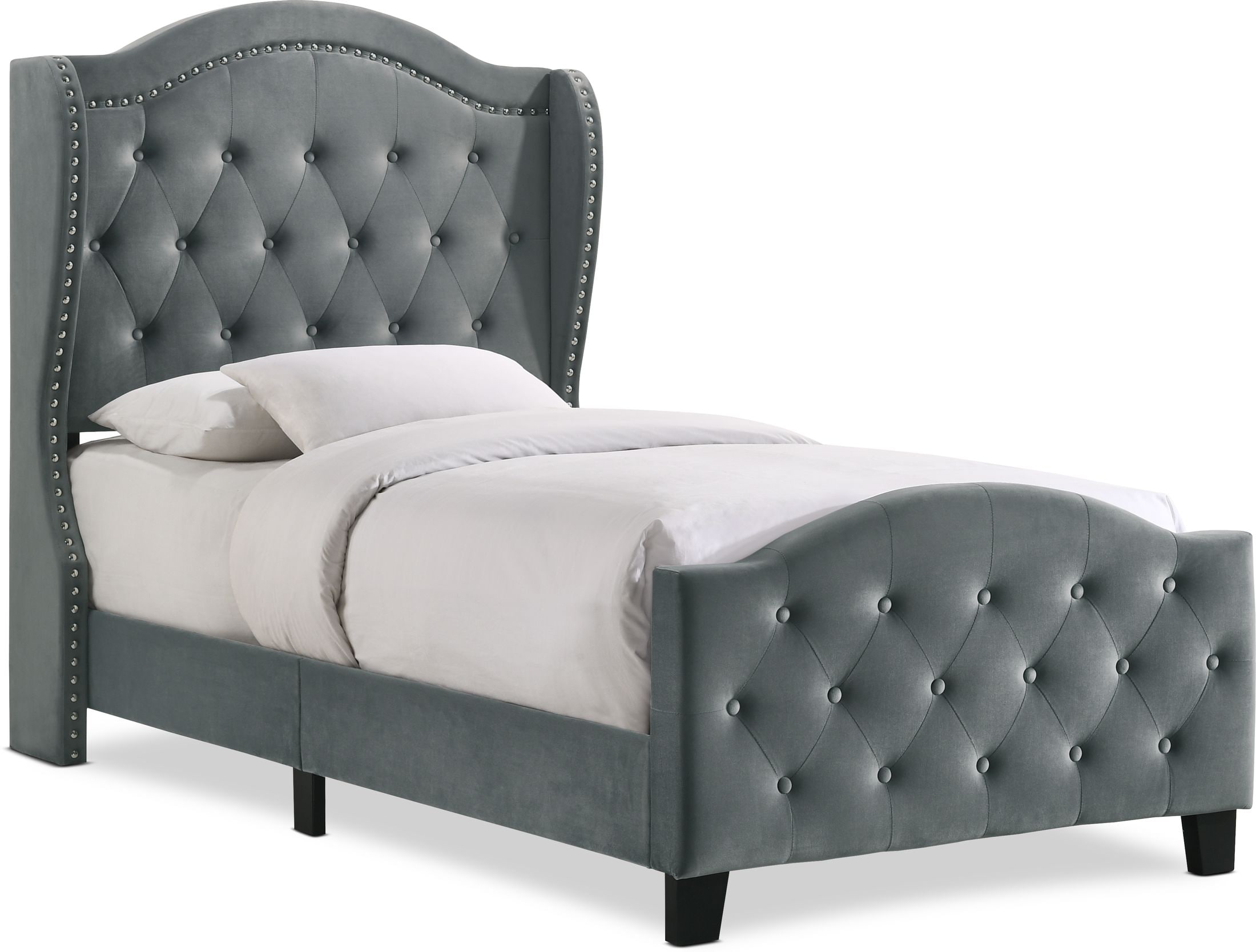 Audrey upholstered bed grey discount