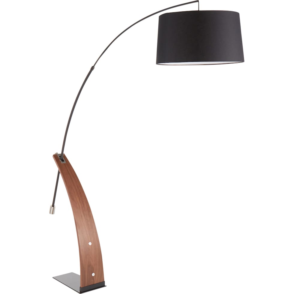 augie walnut black floor lamp   