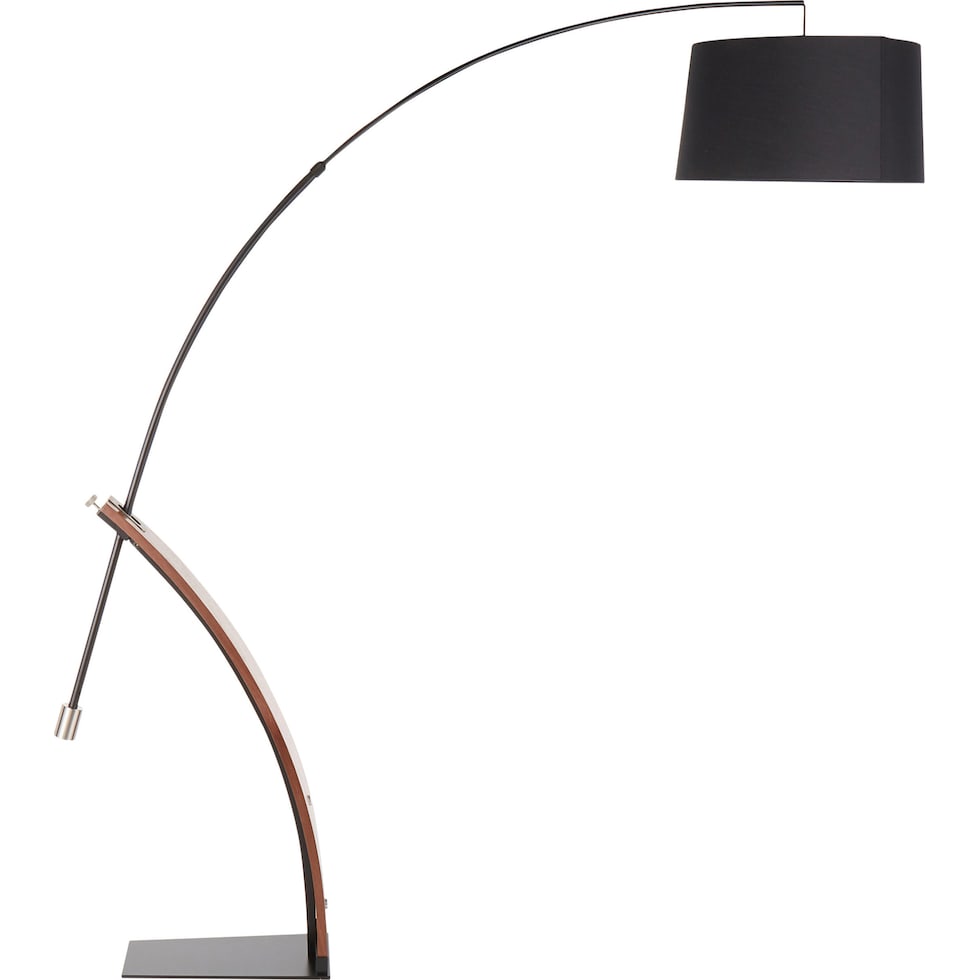 augie walnut black floor lamp   
