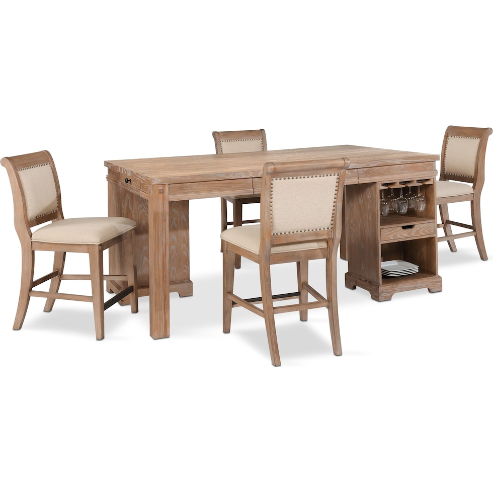 august light brown  pc counter height dining room   