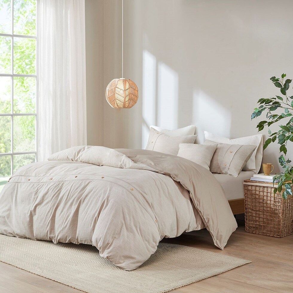 augusta light brown king california king bedding set   