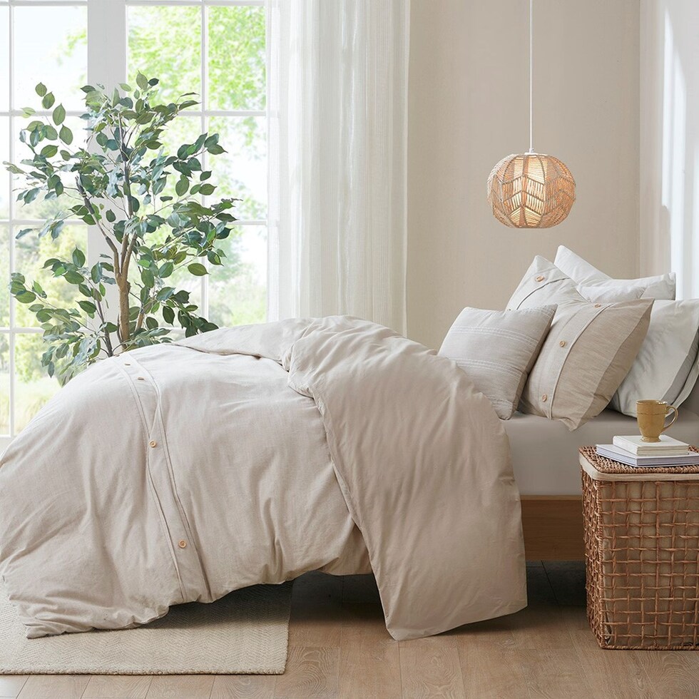 augusta light brown king california king bedding set   